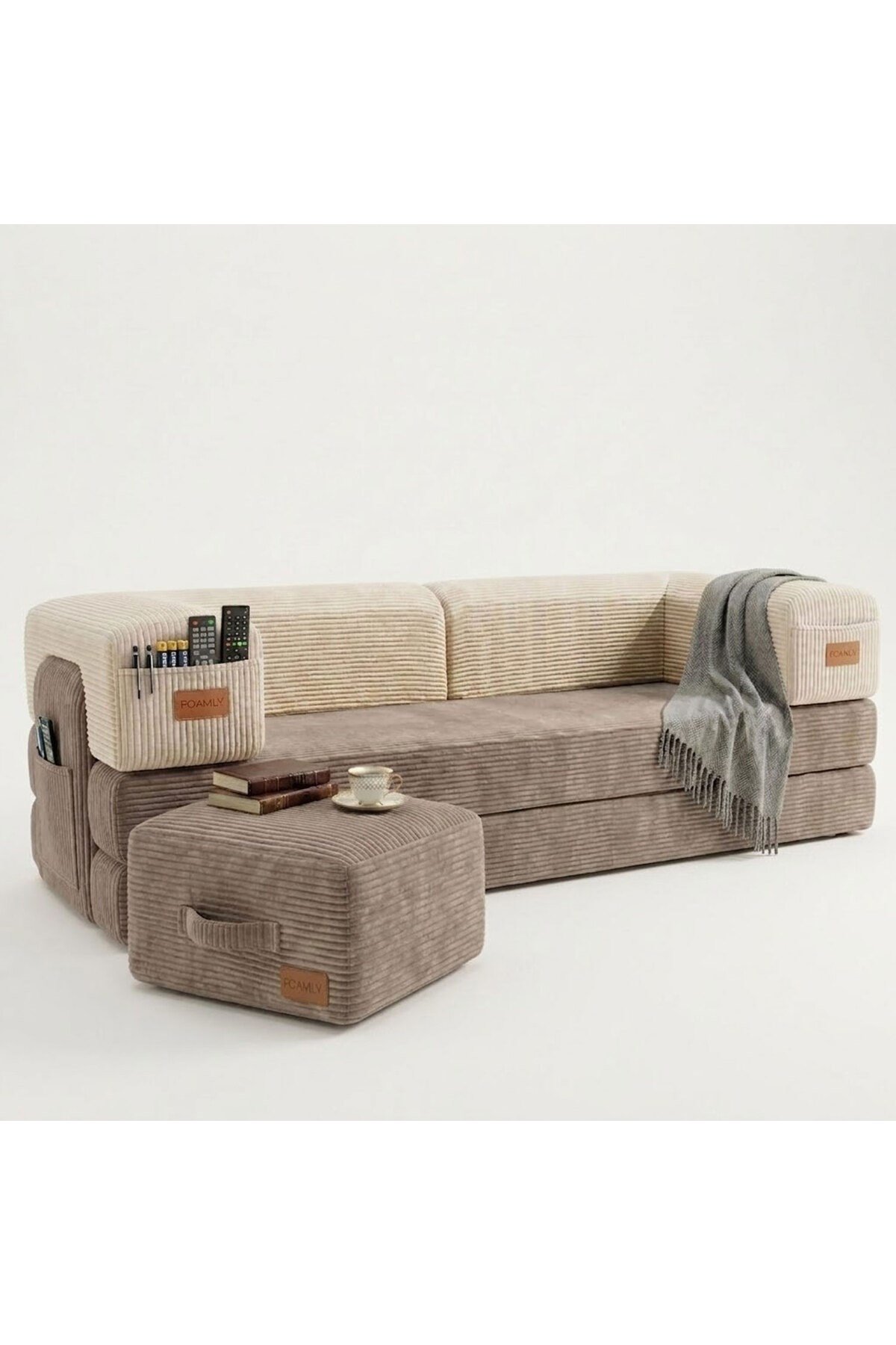 Duo Çift Renkli Fitilli Kadife Yıkanabilir Kumaş Modüler Koltuk Kanepe Tamamen Sünger- Foamly
Duo Sünger Koltuk - Foamly