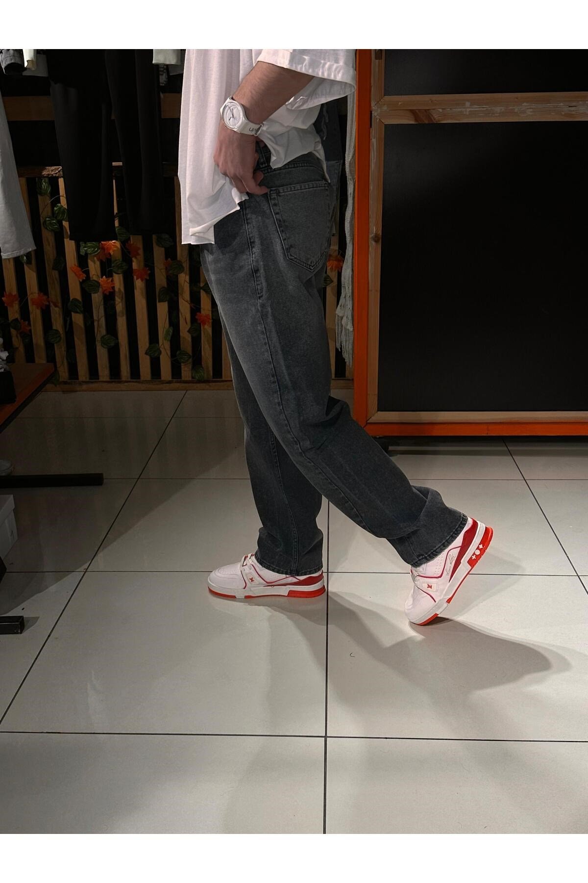 Baggy Basic Açık Siyah Pantolon