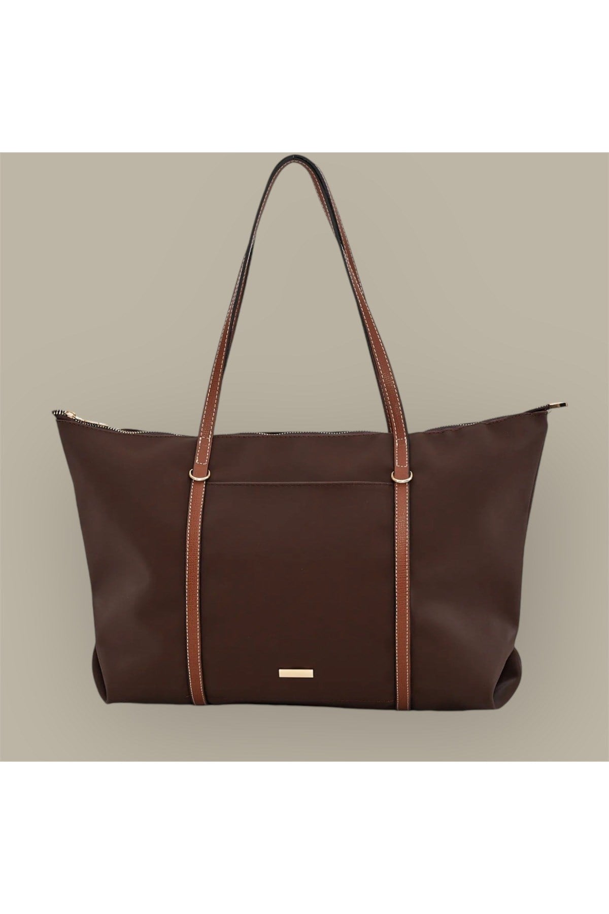Çift Saplı Paraşüt Kumaş Büyük Boy Shopper Çanta Üniversite Ofis Anne Bebek Omuz Çantası (47x30x15)