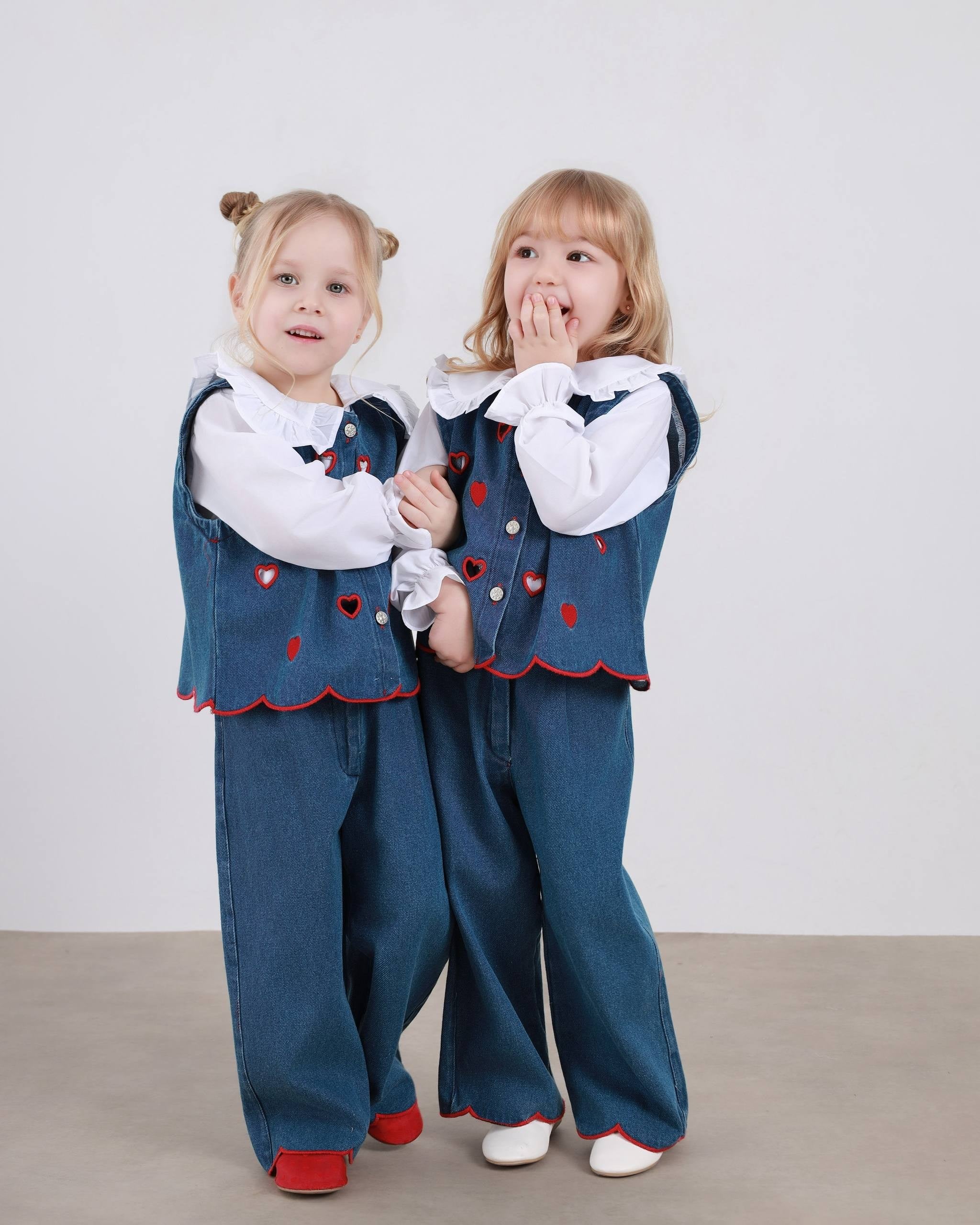 3lü Kalpli Denim Takım