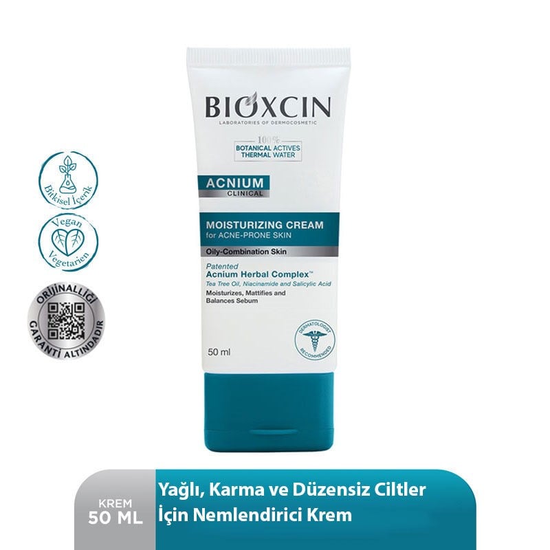 Bioxcin Acnium Sebum Akneye Eğilimli Ciltler İçin Dengeleyici Nemlendirici Krem 50 ml