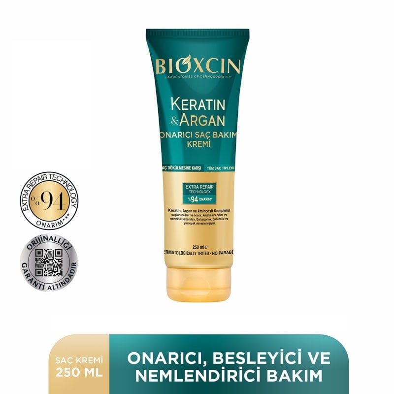 Bioxcin Keratin & Argan Onarıcı Saç Bakım Kremi 250 ml