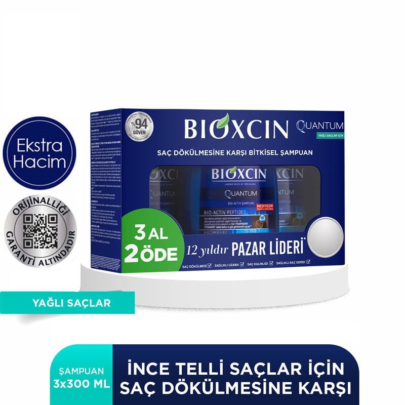Bioxcin Quantum Yağlı Saçlar İçin 3 Al 2 Öde Şampuan