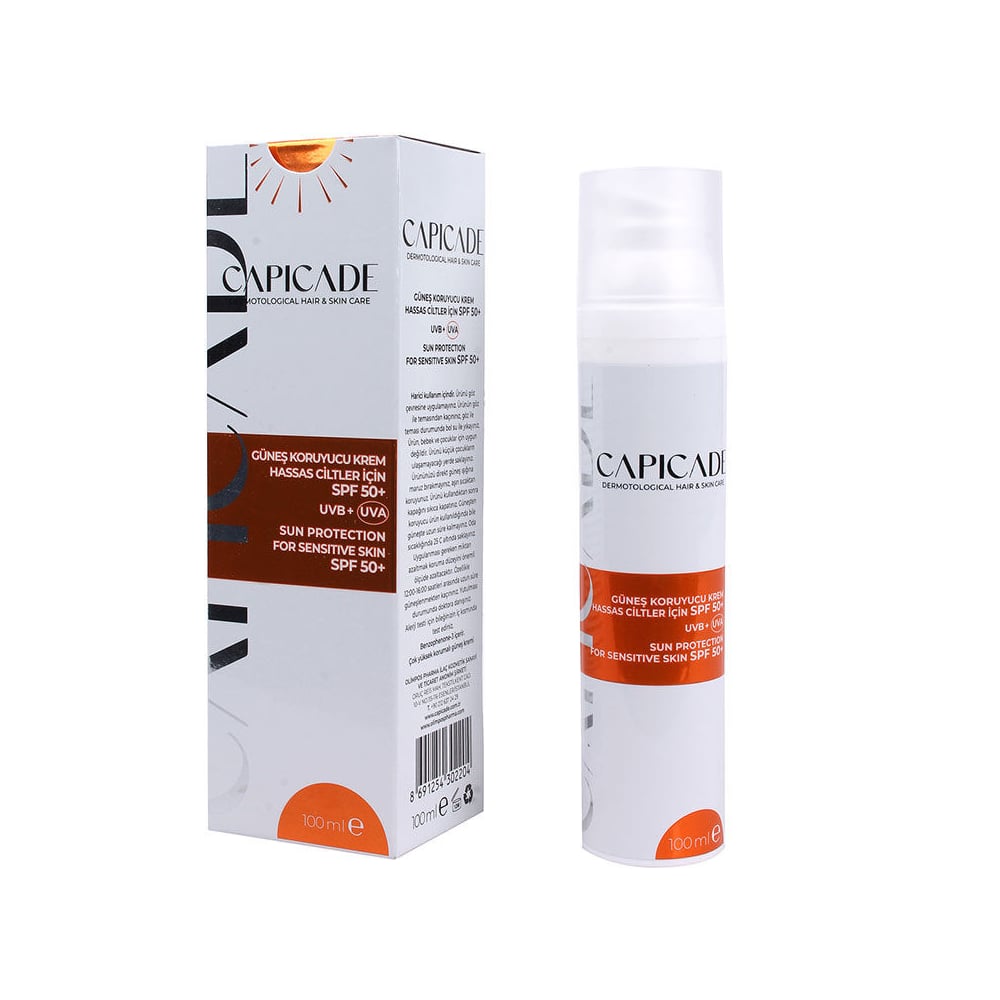 Capicade Hassas Ciltler İçin SPF50+ Güneş Kremi 100 ml