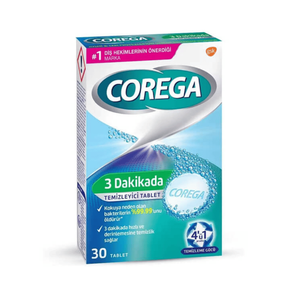 Corega Diş Protez Temizleyici 3 Dakikada Temizlik 30 Tablet