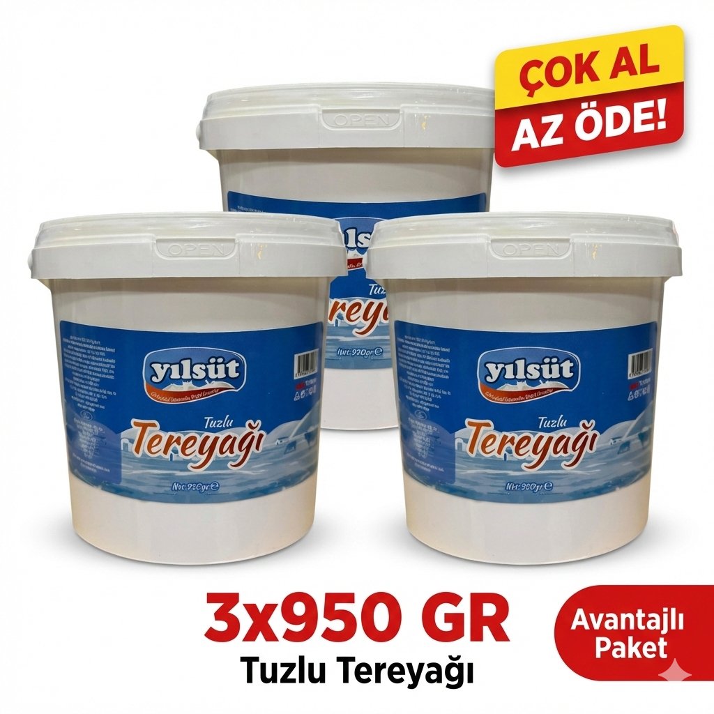 950 gram YILSÜT Tuzlu Tereyağı (3 adet)