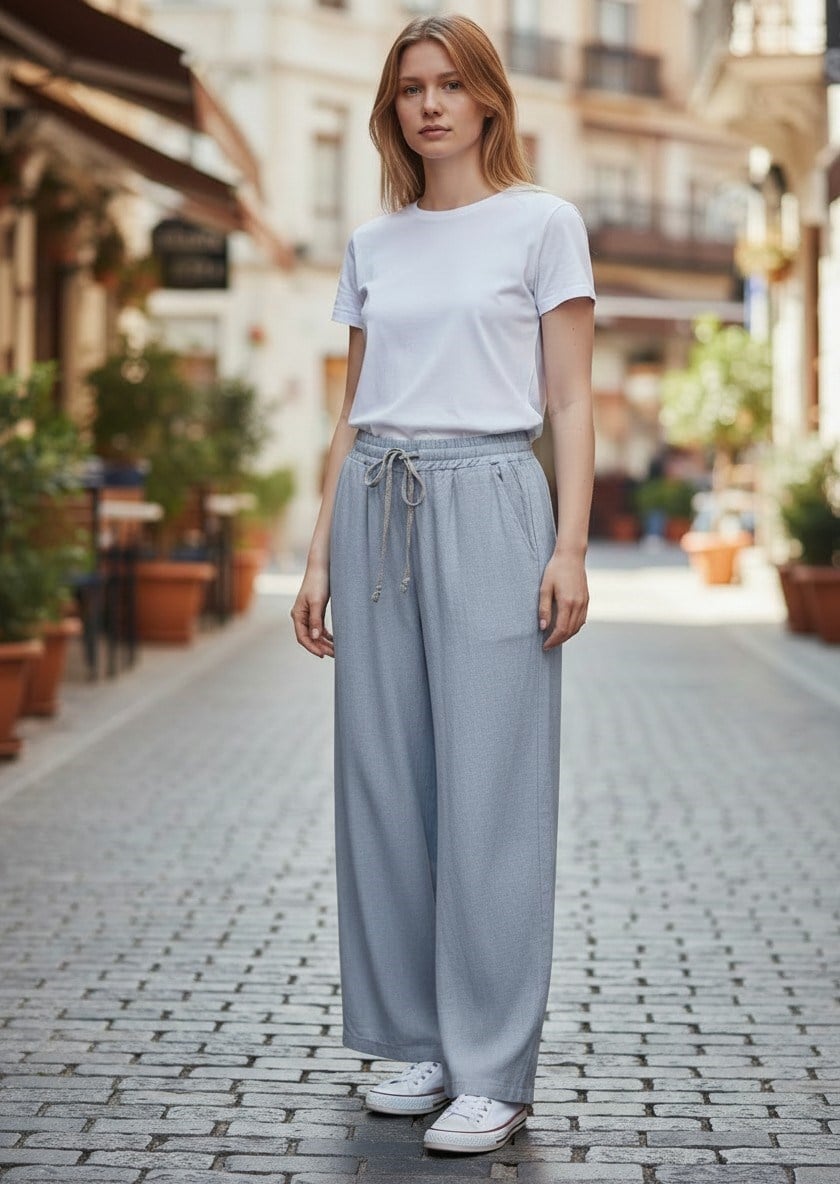 Bağcıklı Bol Pantolon