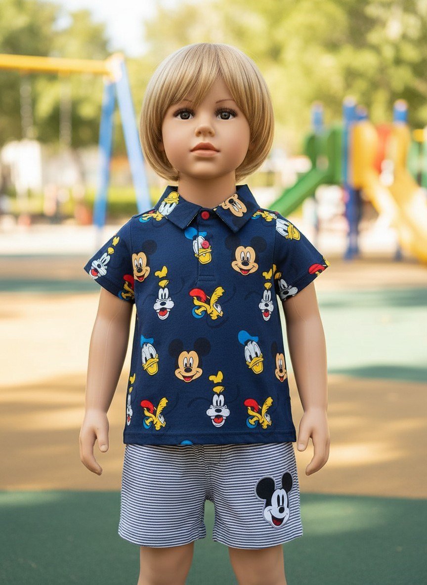 Mickey İkonlu 2'li Şort Takım
