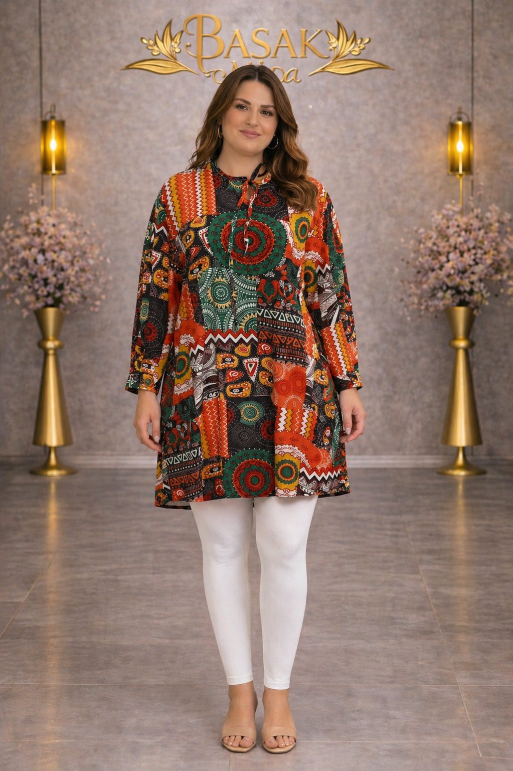 Dokuma Tunik - Renkli Desenli