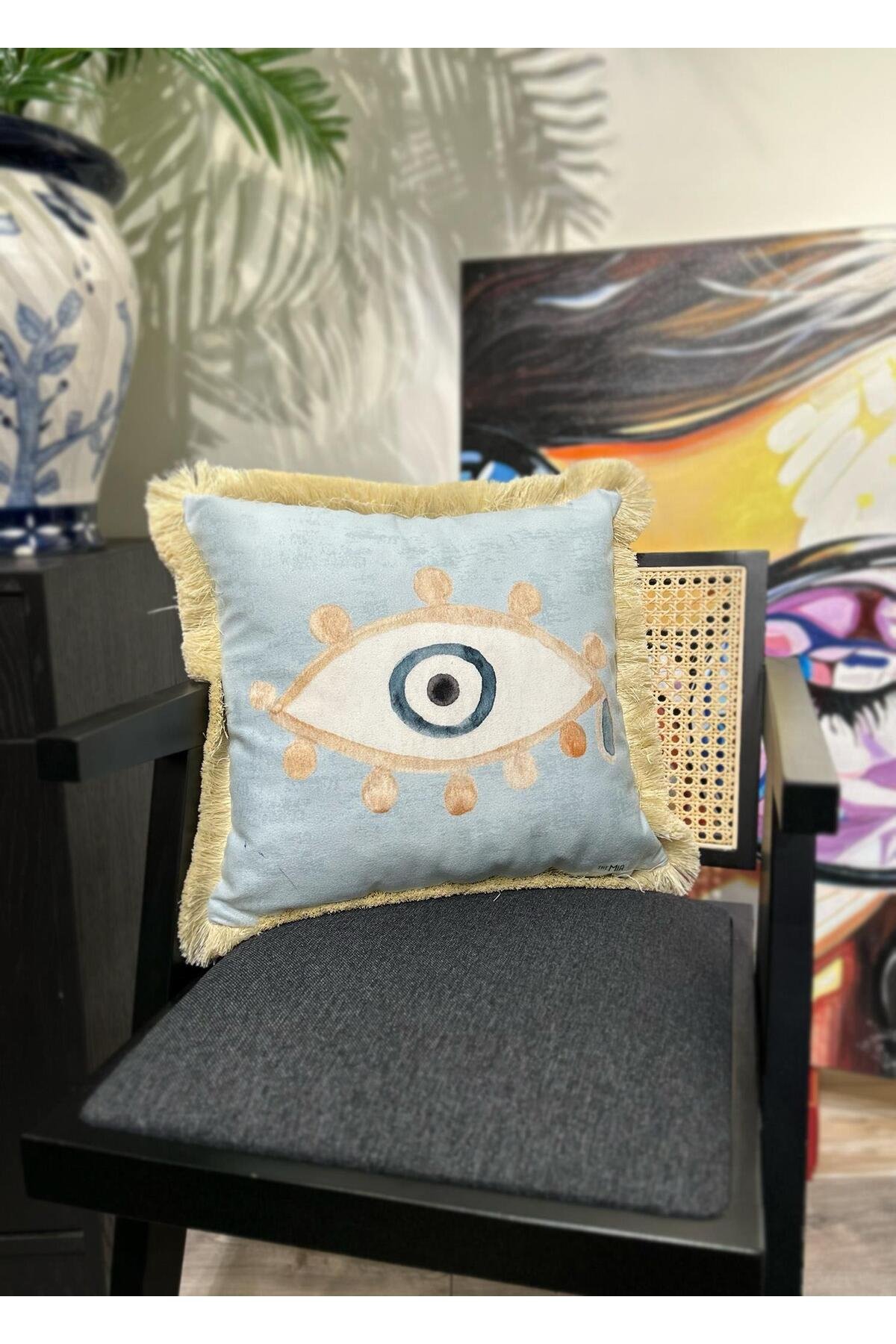 Amulet Kırlent Mavi