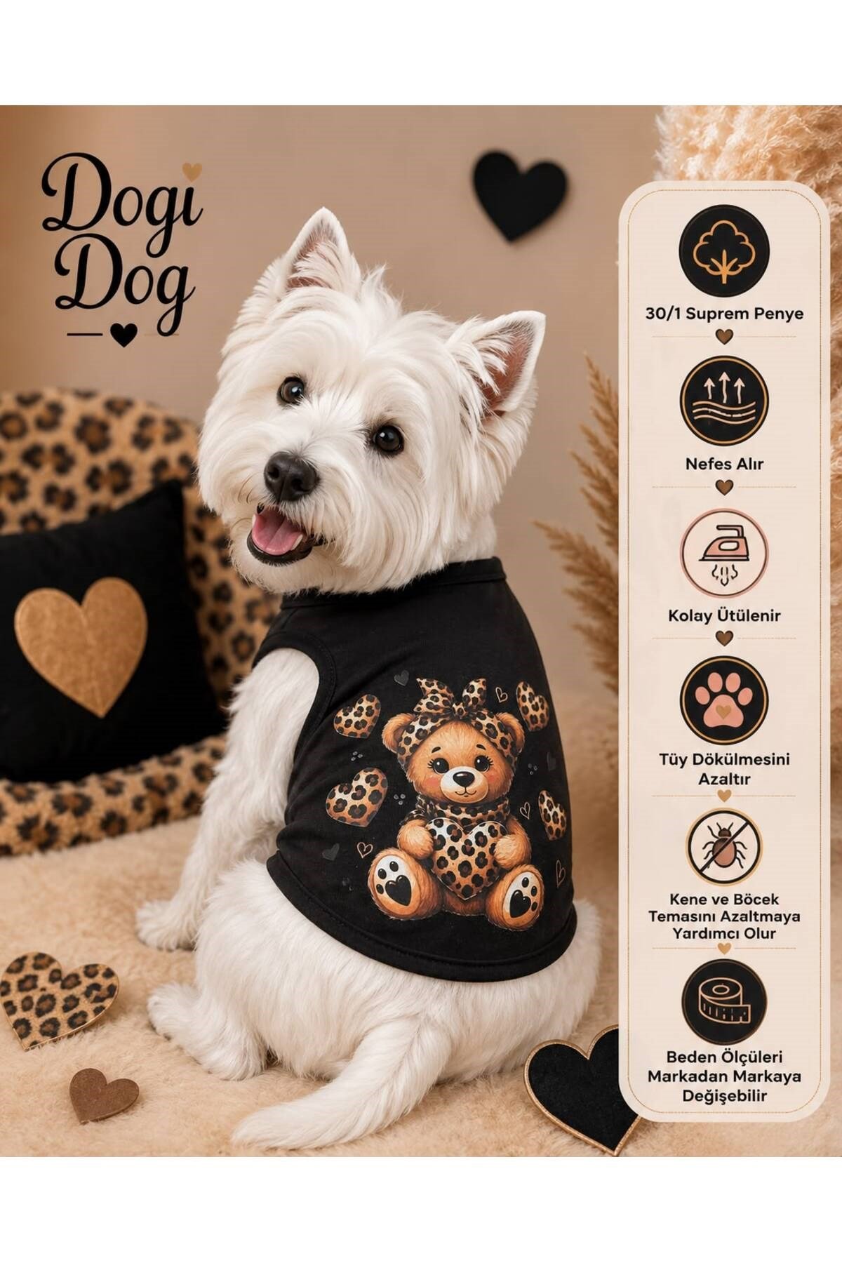 Küçük Irk Bear Leo Köpek Kıyafeti Köpek Atleti Kedi Kıyafeti (1-10KG)