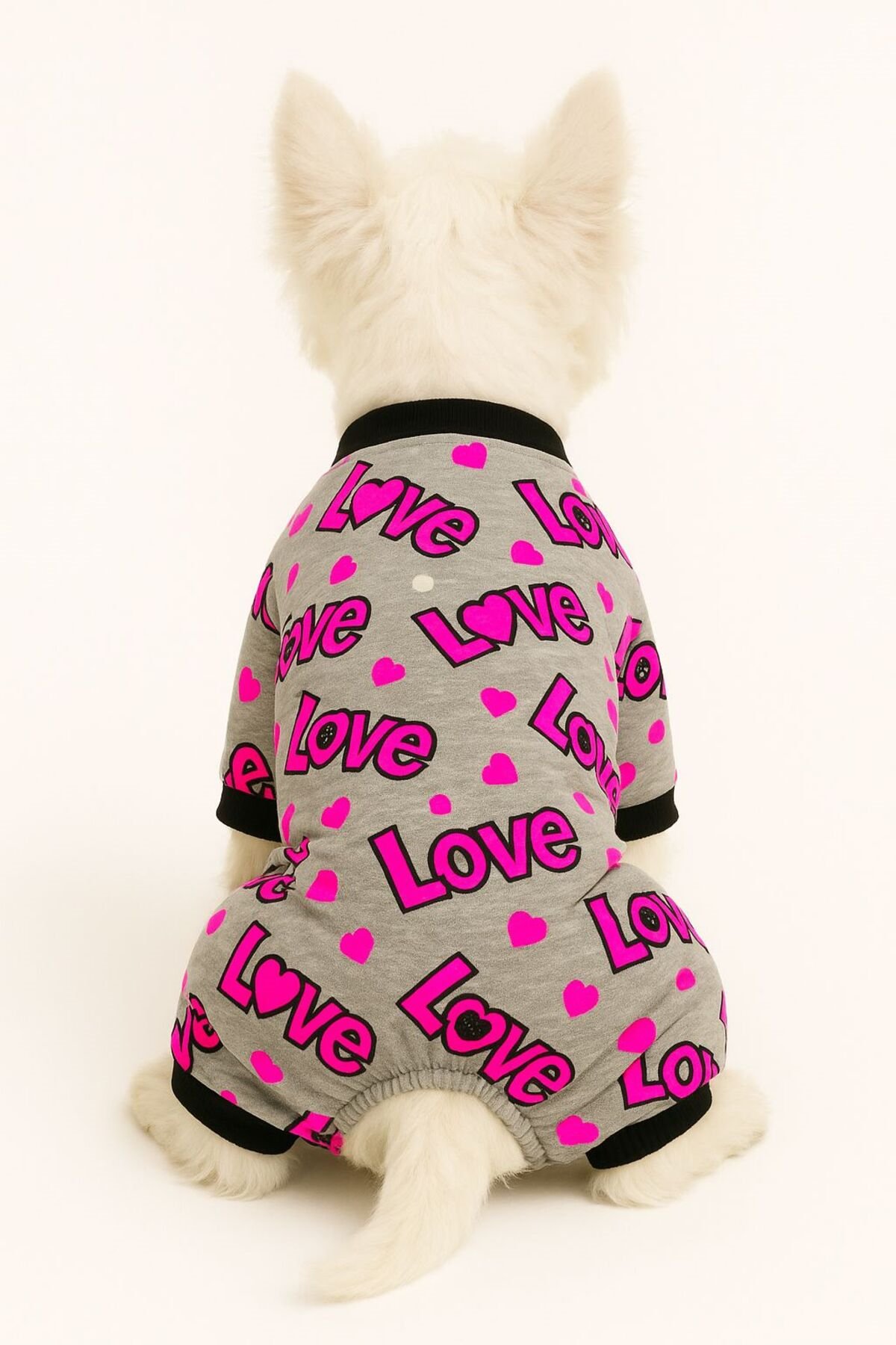 Küçük Irk Love Pink Neon Köpek Tulumu Köpek Kıyafeti Kedi Kıyafeti (1-10KG)