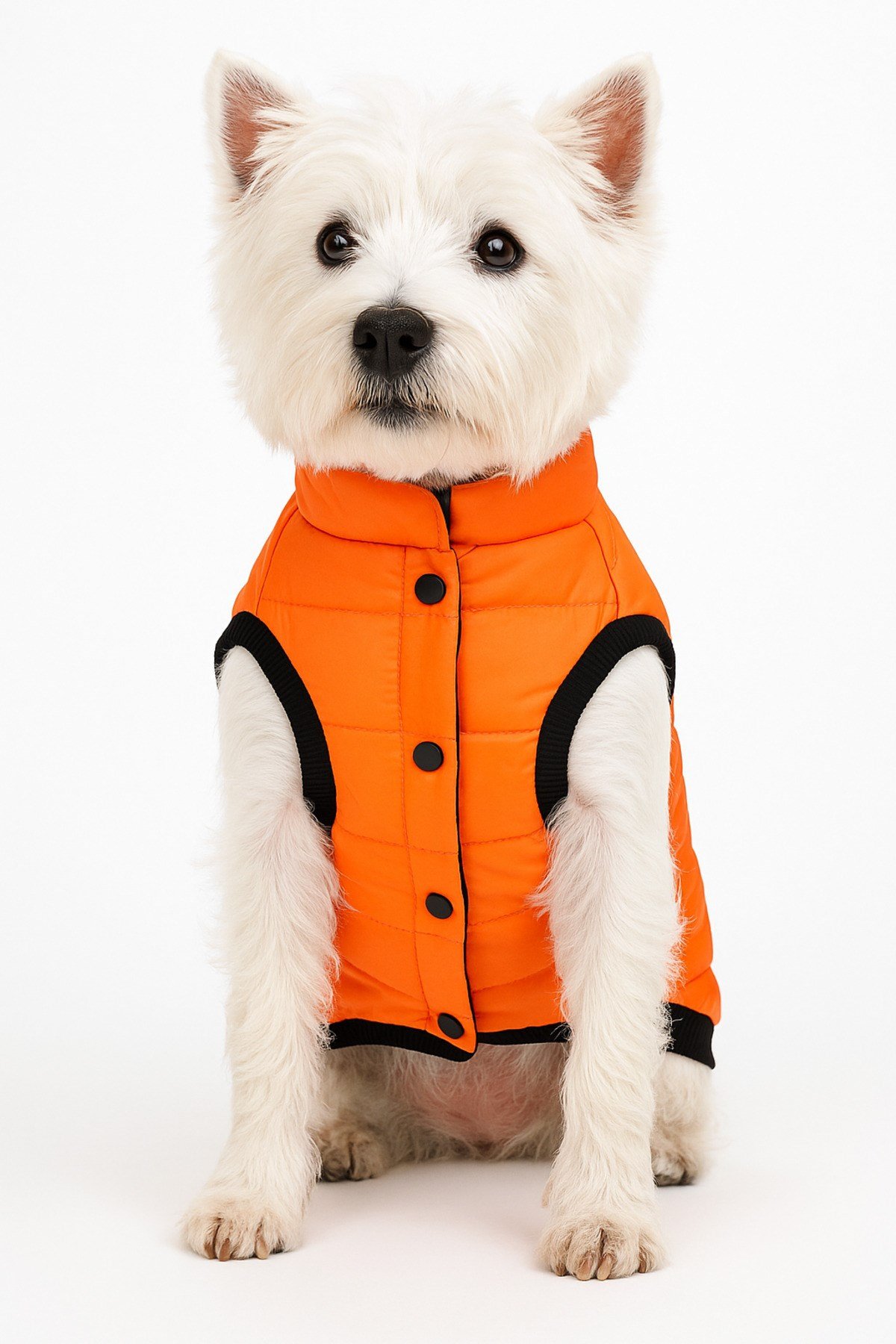 Küçük Irk Neon Orange Anorak Puf Kedi Köpek Kıyafeti Yeleği (01-11kg)