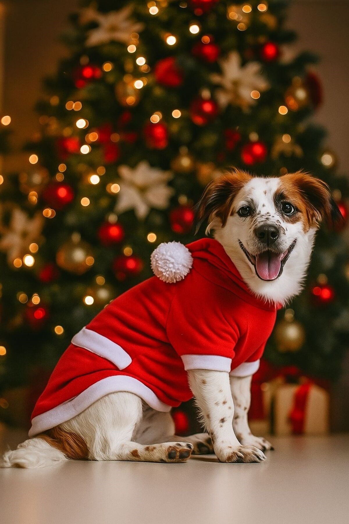 Küçük Irk Noel Baba Yılbaşı Kedi Köpek Kıyafeti (0,5-10KG)