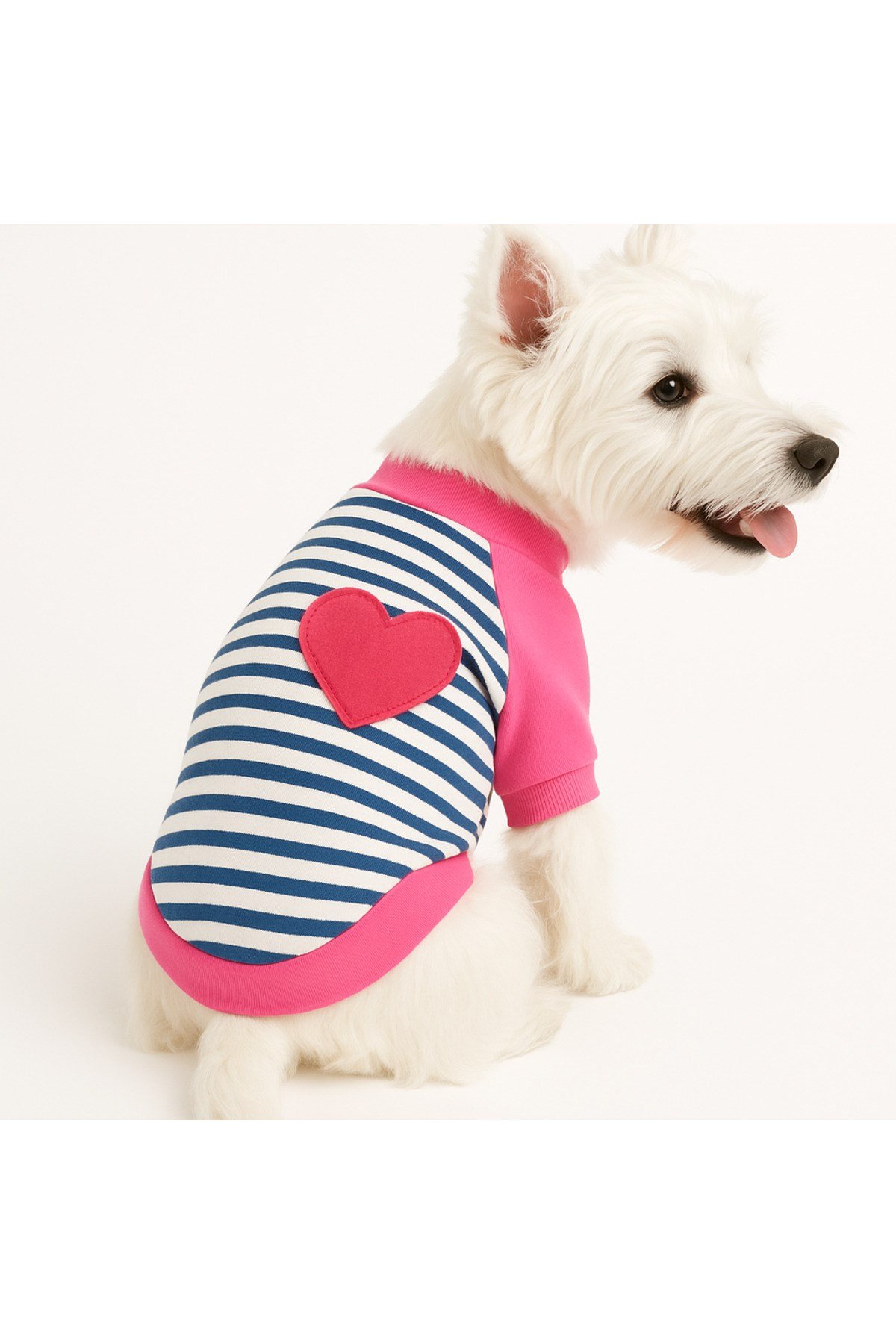 Küçük Irk Pembe Kalp Kedi Köpek Tshirt Köpek Kıyafeti (0,5-10KG)
