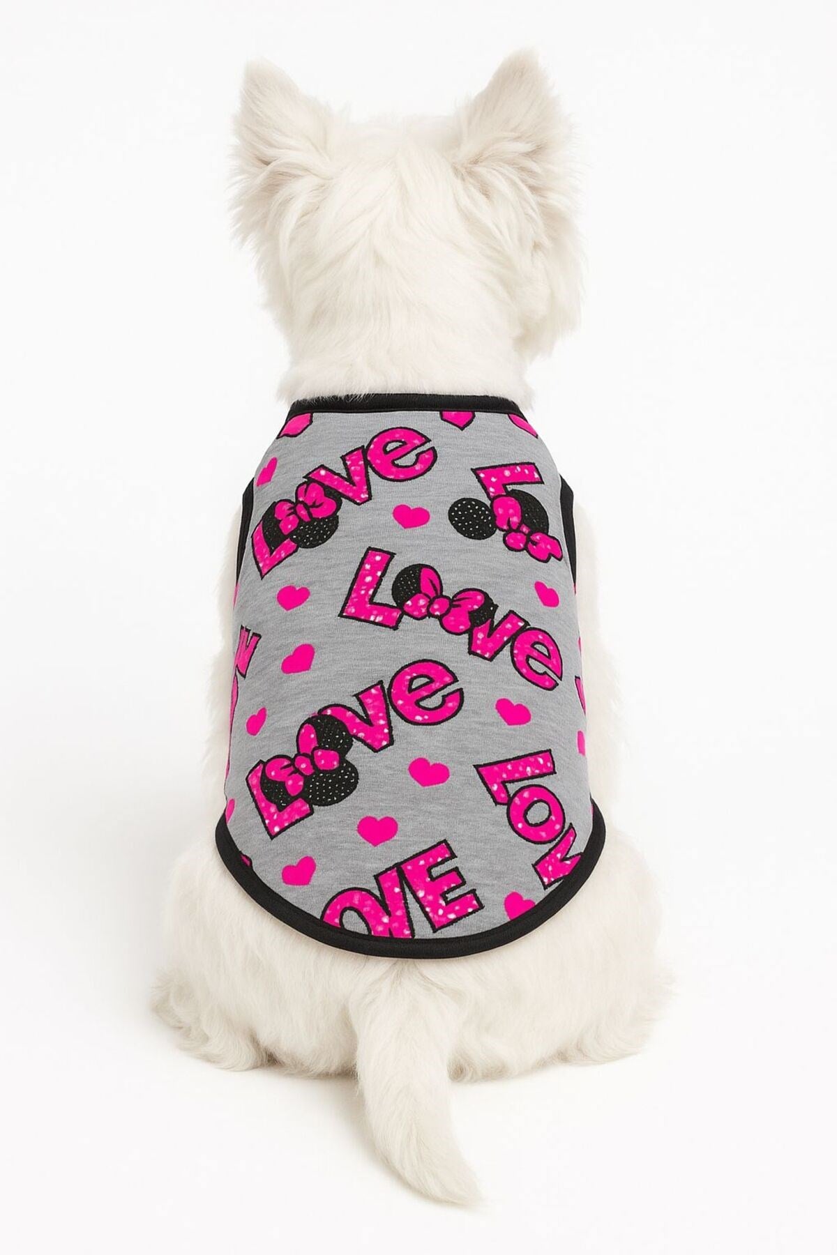 Küçük Irk Pembe Neon Love Köpek Atleti Kedi Atleti Köpek kıyafeti