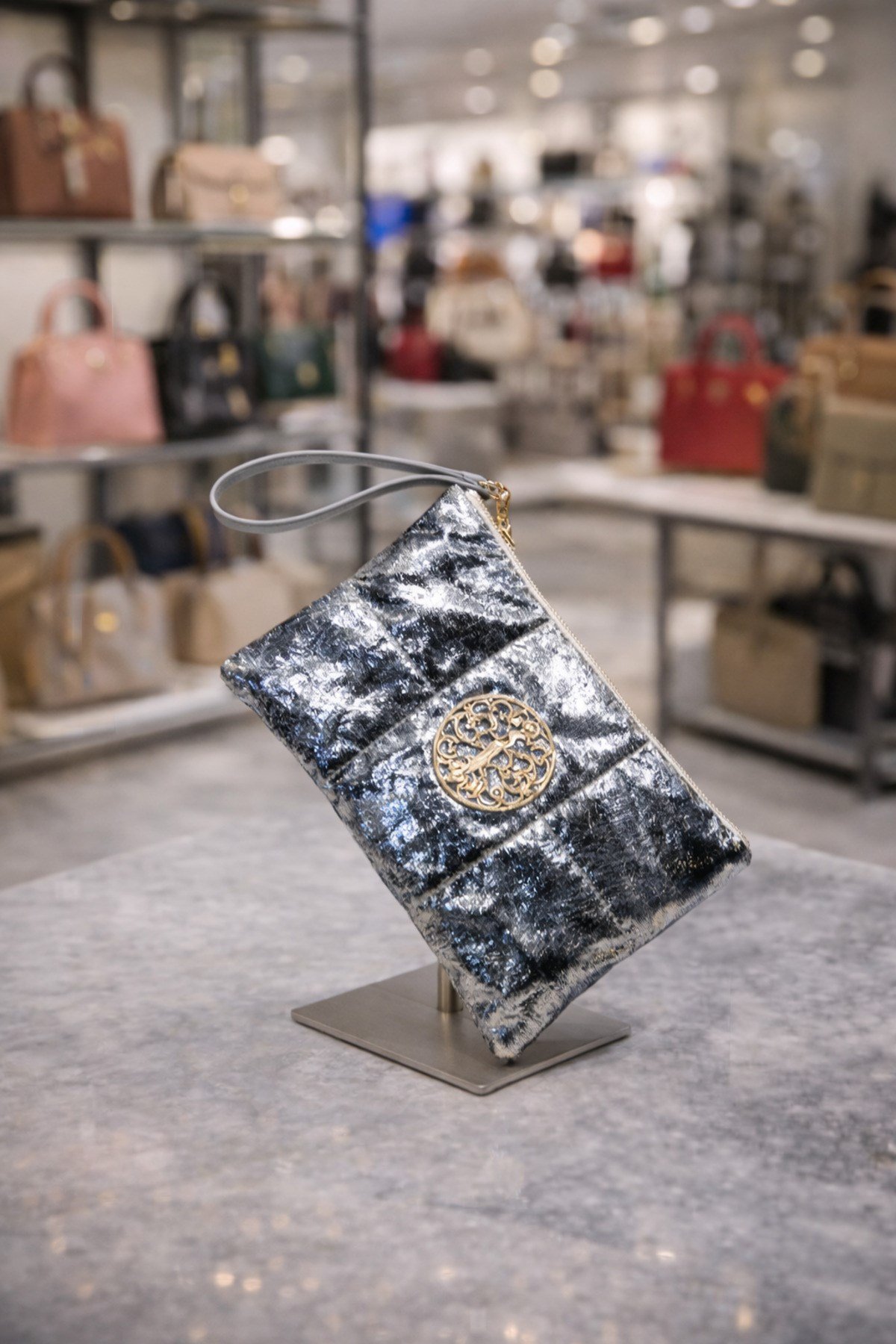KADIN KLAÇ ÇANTA (Clutch bag) SİYAH-GÜMÜŞ