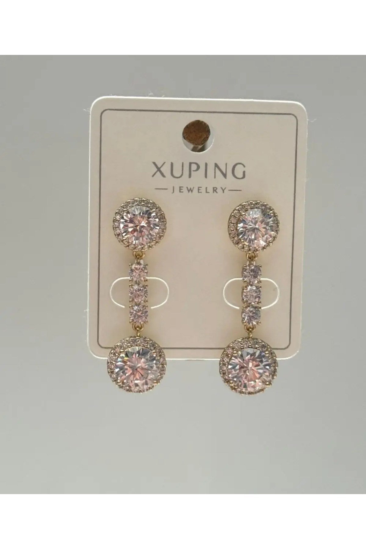 Xuping Oval Taşlı Sallantılı Küpe