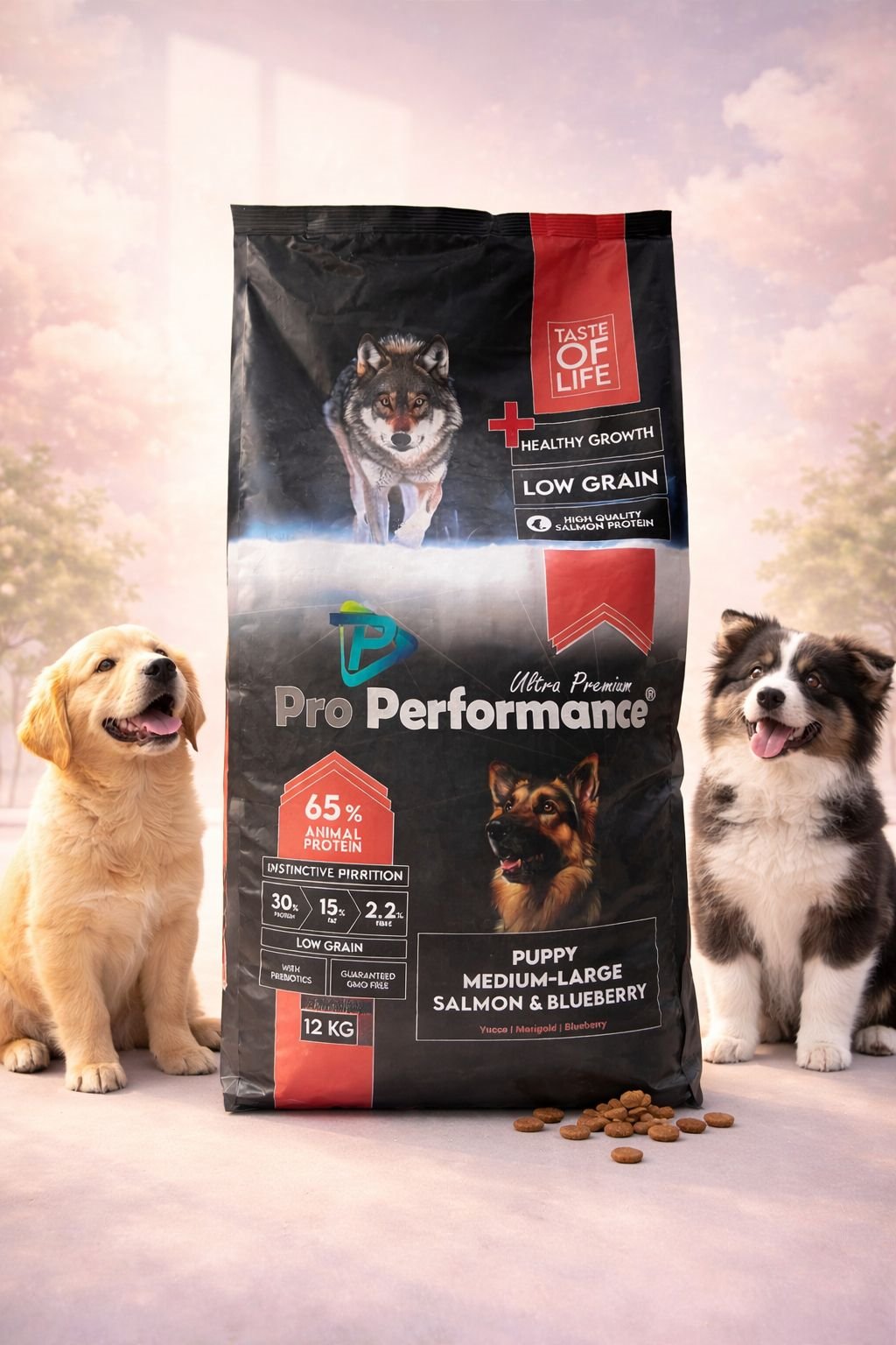 Pro Performance Ultra Premium Orta ve Büyük Irklar İçin Somonlu ve Yaban Mersinli Yavru Köpek Maması