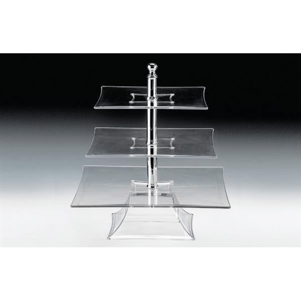 POLYCARBONAT TEPSİLİ 3  KATLI TEŞHİR STANDI(25-30-35 CM )
