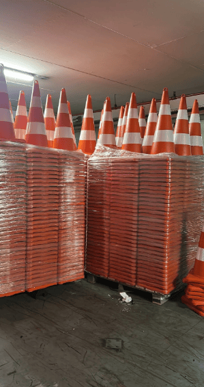  5 Adet TPE Trafik Konisi 90 cm Çift Reflektifli Trafik Dubası Seti