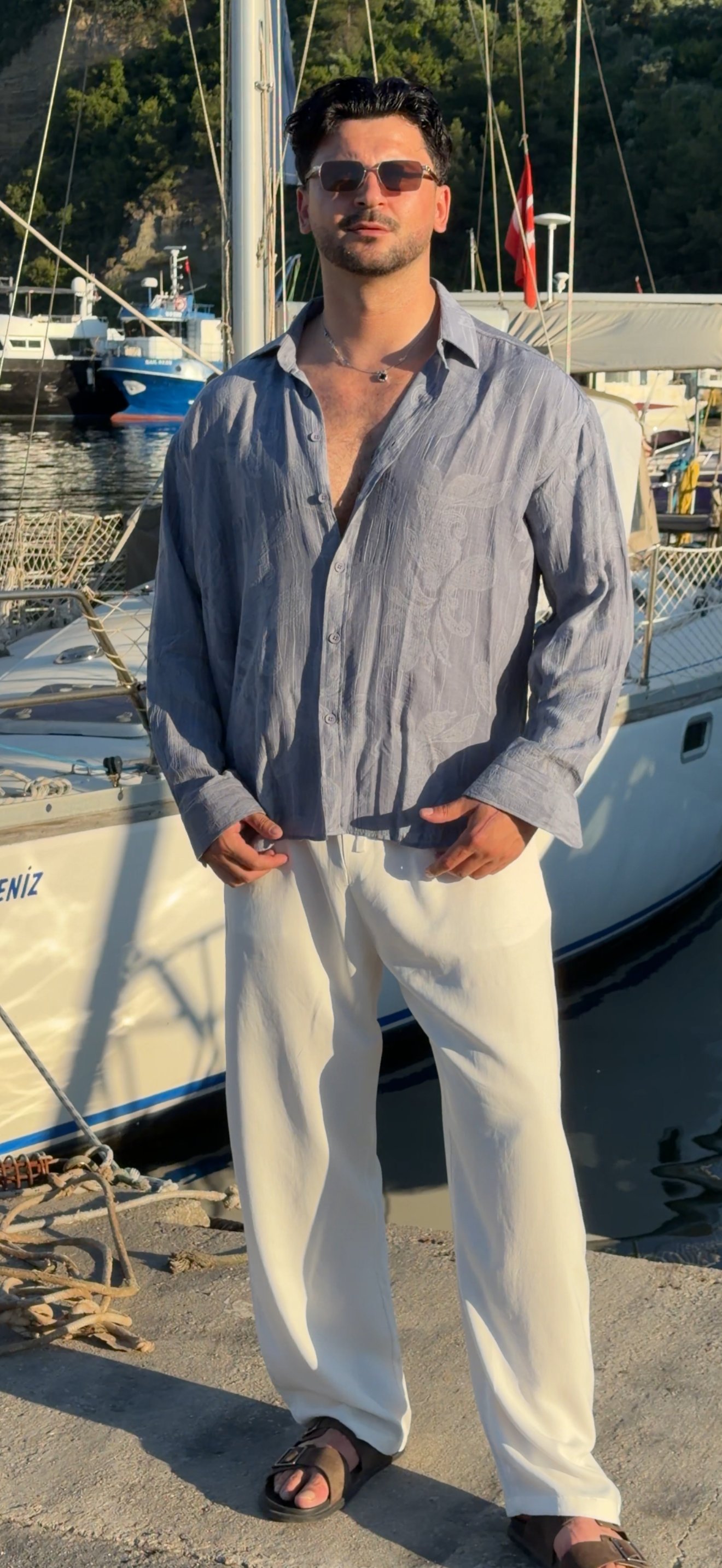 Premium etnik desenli oversize gömlek
