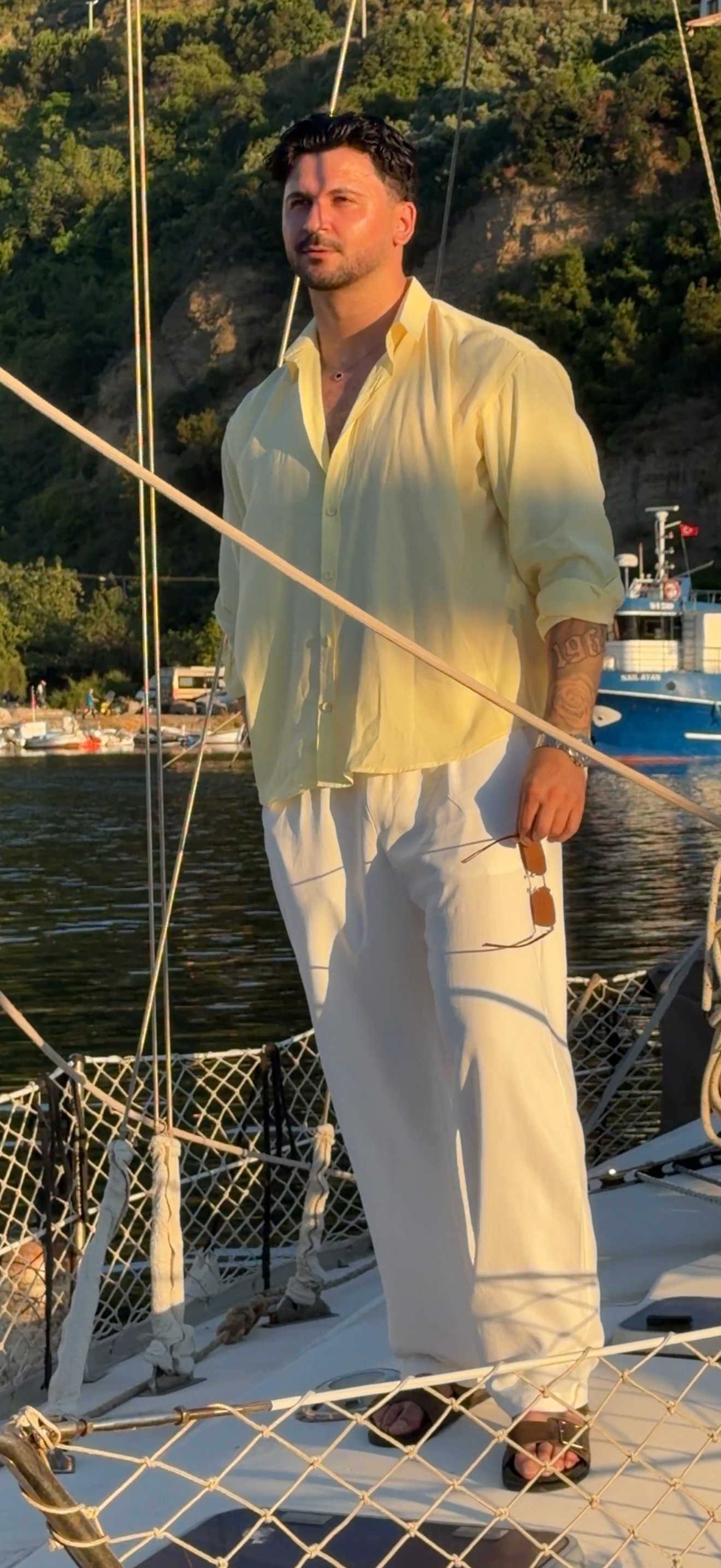 Premium sari oversize gömlek