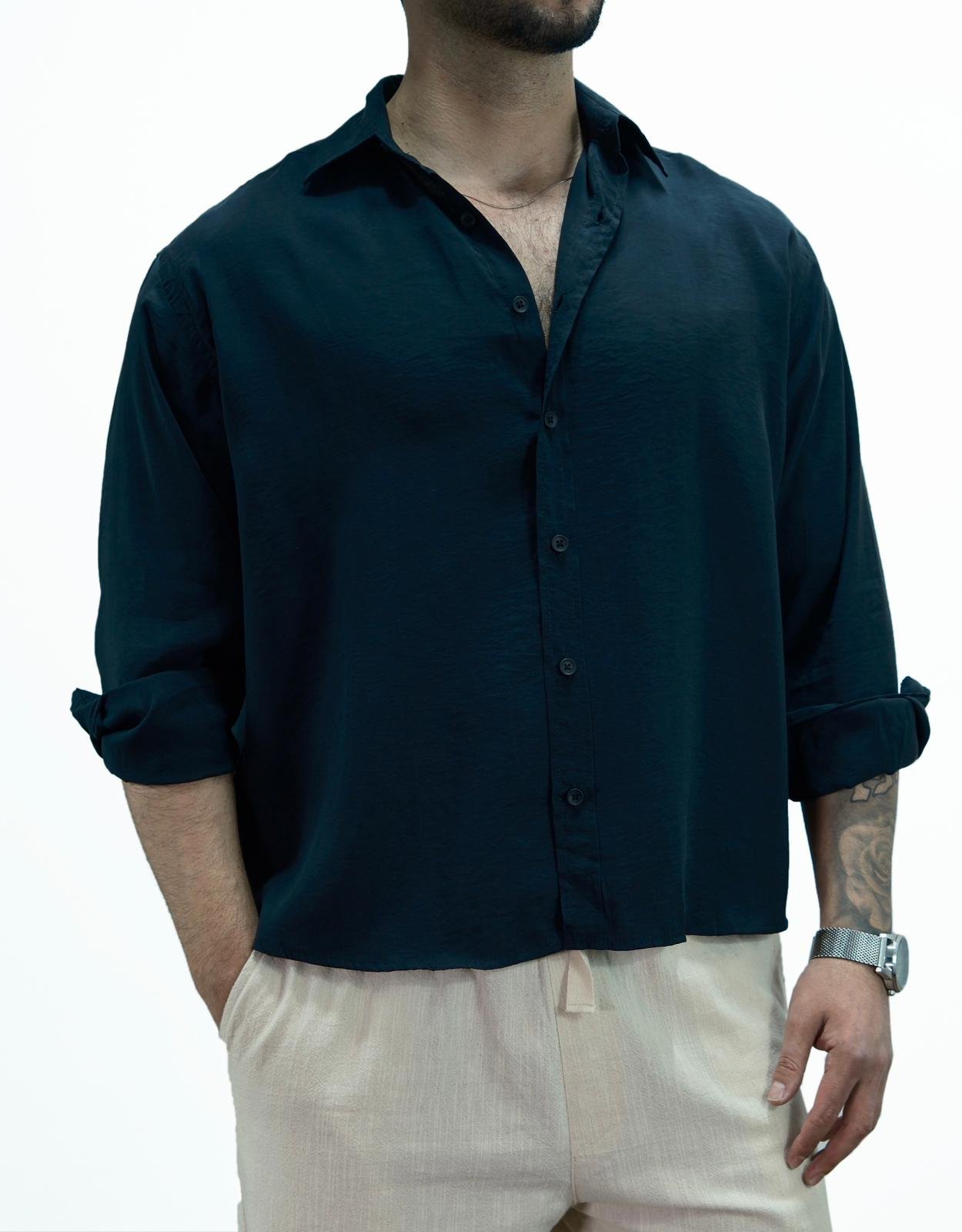 Siyah Lk Oversize Modal Gömlek