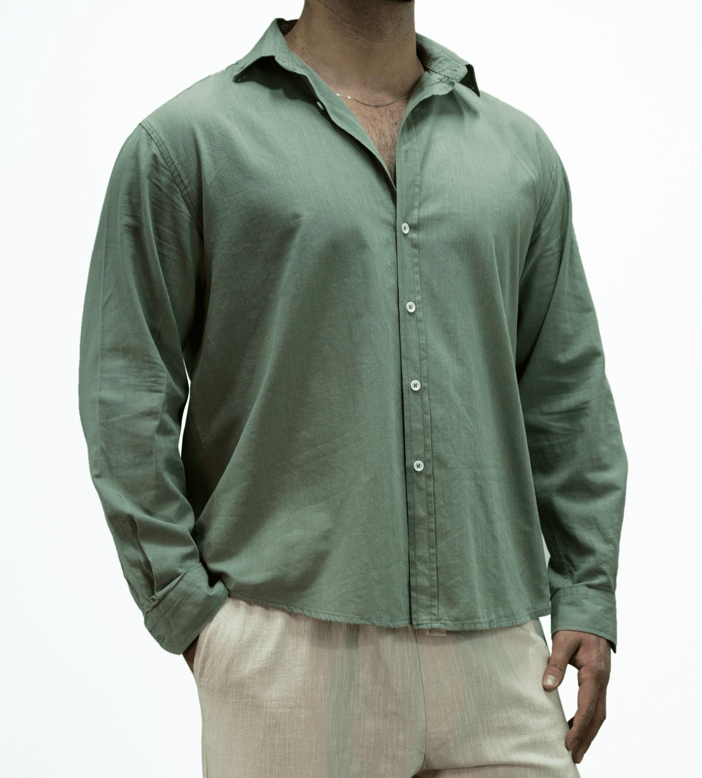 Yeşil Modal Oversize Gömlek
