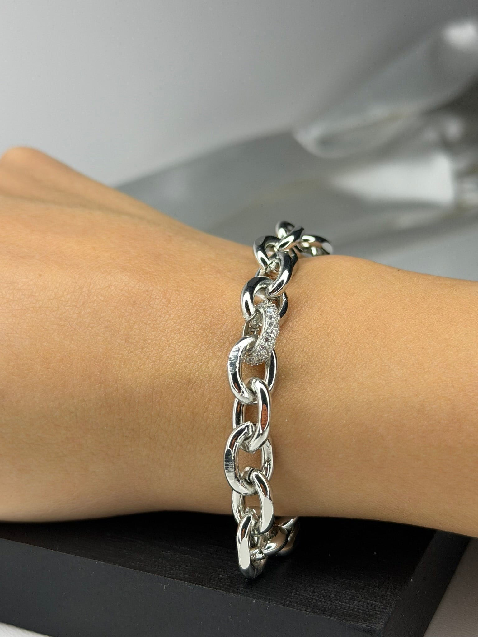 Blank Band Silver Bileklik