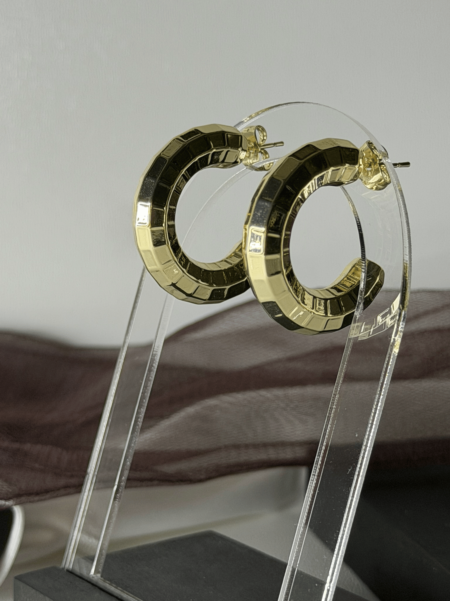 Gold Disk Halka Küpe