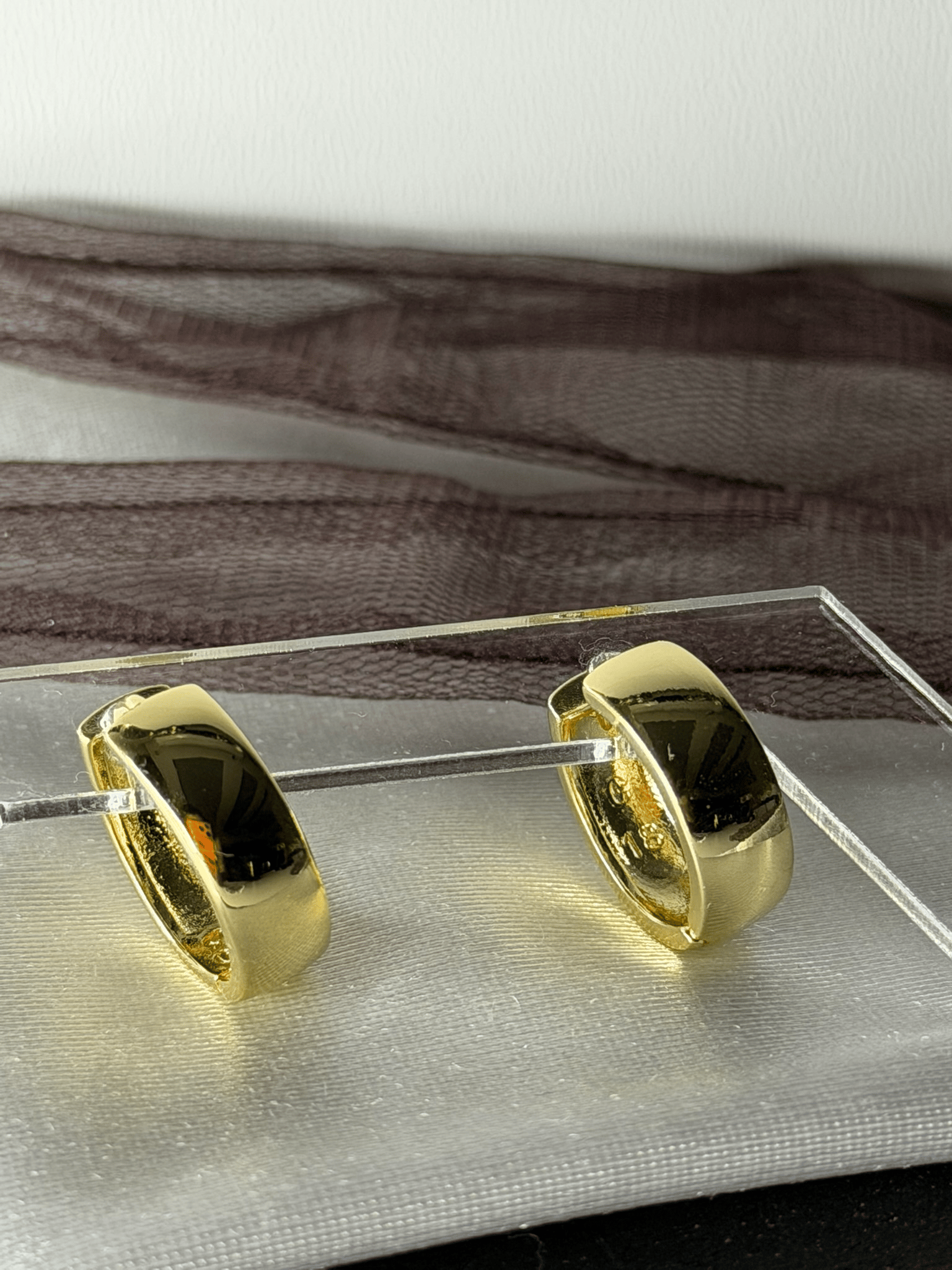 Gold Düz Halka Küpe 