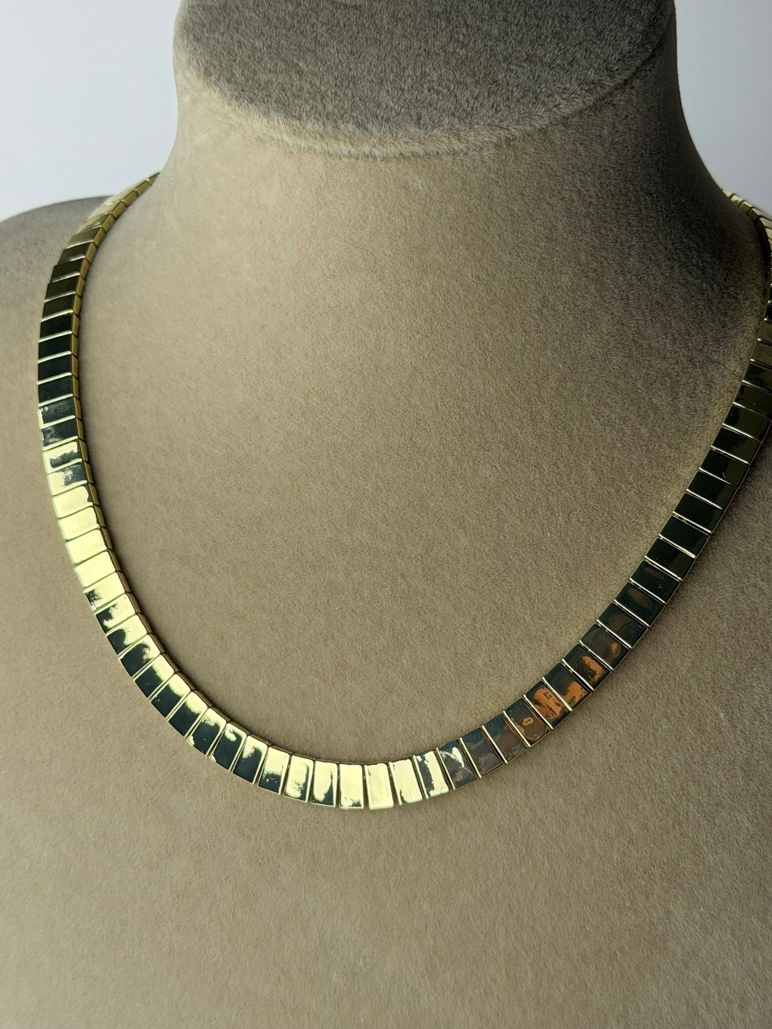 Modern Flat Chain Gold Kolye