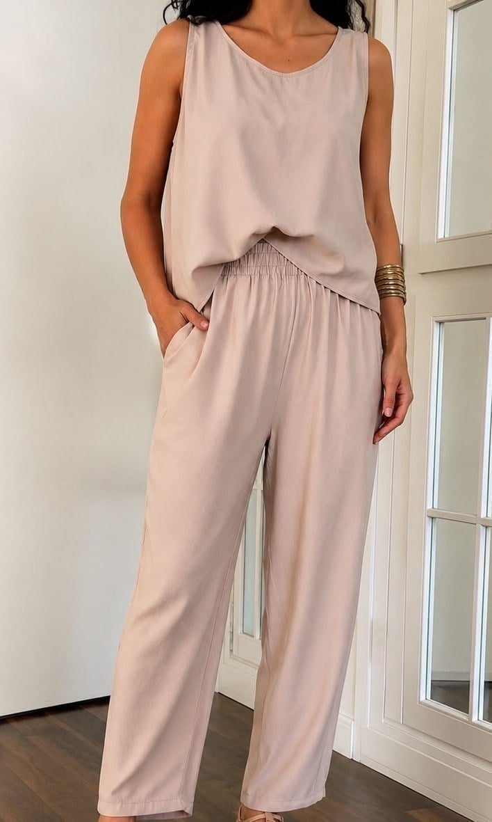 Pantolon Bluz Takım  - Bej