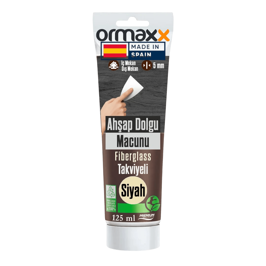 Aguaplast - Siyah Fiberglass Katkılı Ahşap Dolgu Tamir Macunu 125 ml