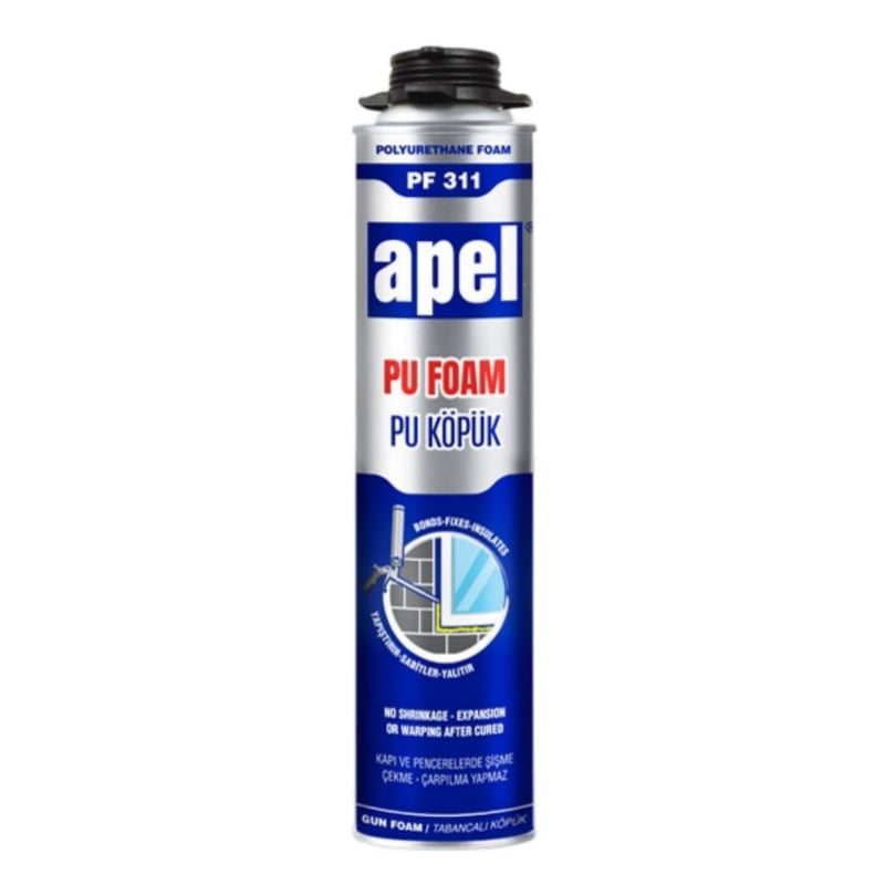 Apel PF311 Tabancalı Poliüretan Köpük | Tam Dolum Dolgu ve Montaj Köpüğü 750 ml/850 gr