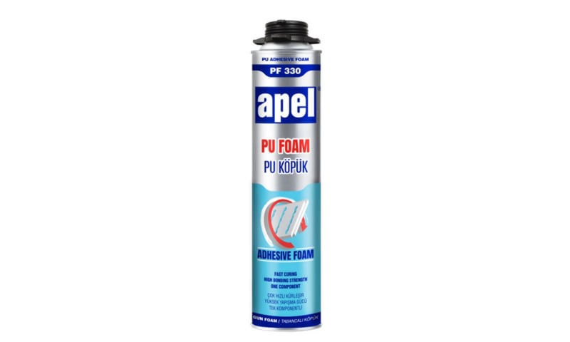 Apel PF330 Combo Tam Dolum Poliüretan Şişmeyen Mantolama Yapıştırıcı Pipetli-Tabancalı Köpük 850 gr