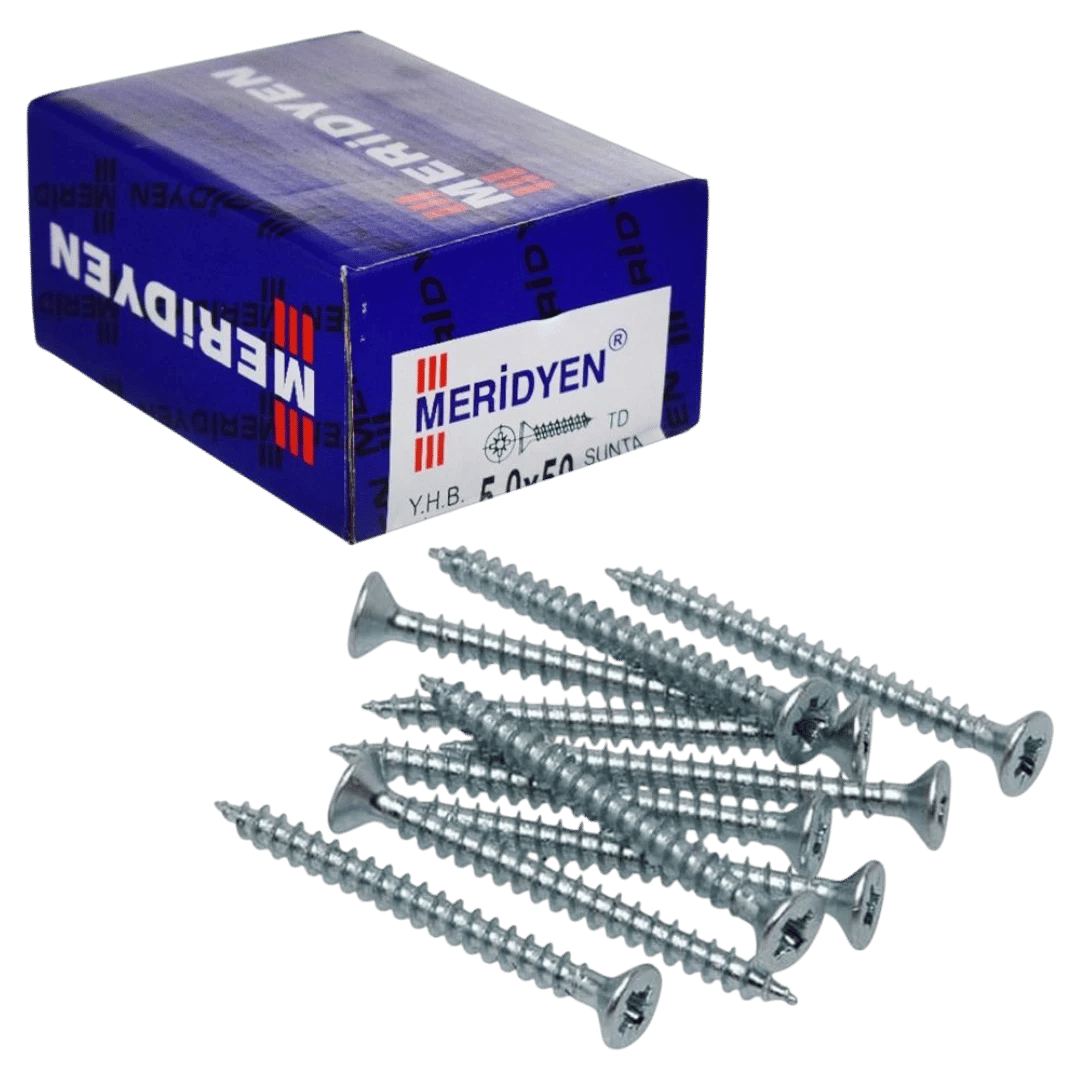 Meridyen Sunta Vidası 6,0*80 mm 100'lü Paket *10P Tam Diş - PZ 3 Bits Uç ile Kullanılır
