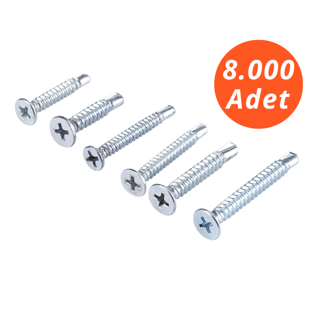 Meridyen YHB 3,9*38 Matkap Uçlu Vida 8.000 - PH 2 Bits Uç ile Kullanılır