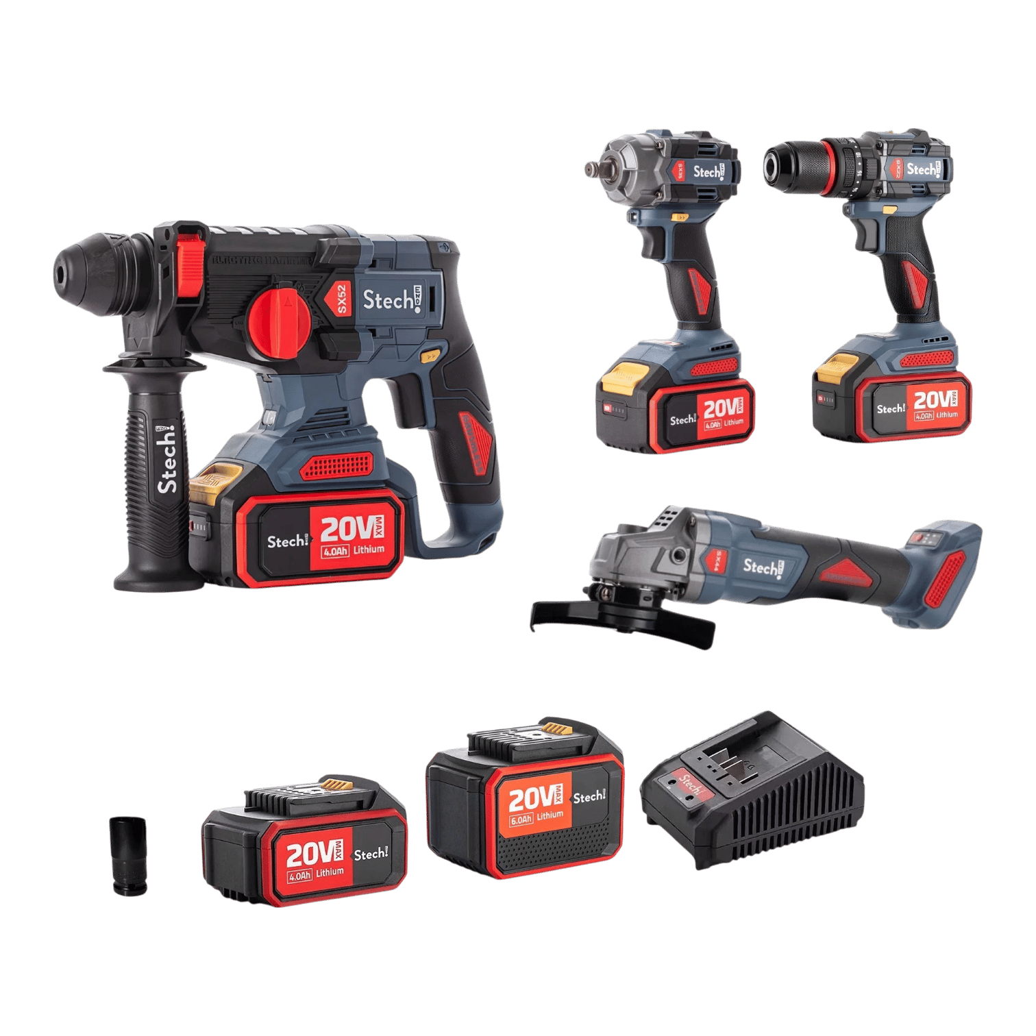 Stechend SXS403 Akülü 4'lü Set 20 V