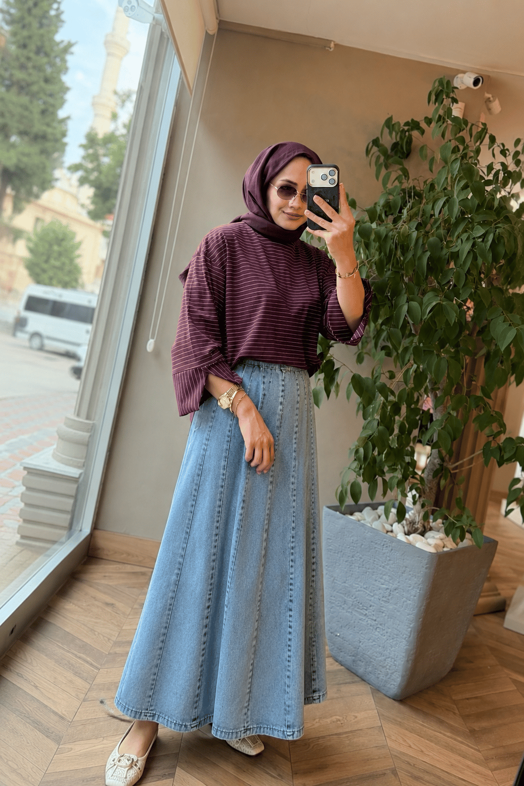 MAVERA Denim Etek | Açık Mavi