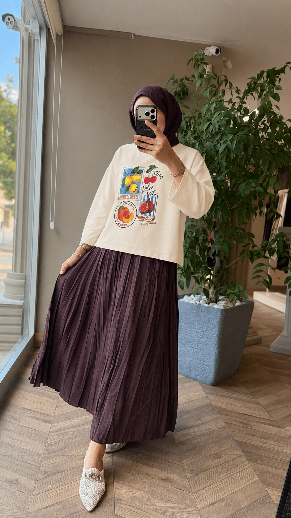 MELORA Baskılı Oversize Sweat | Meyve