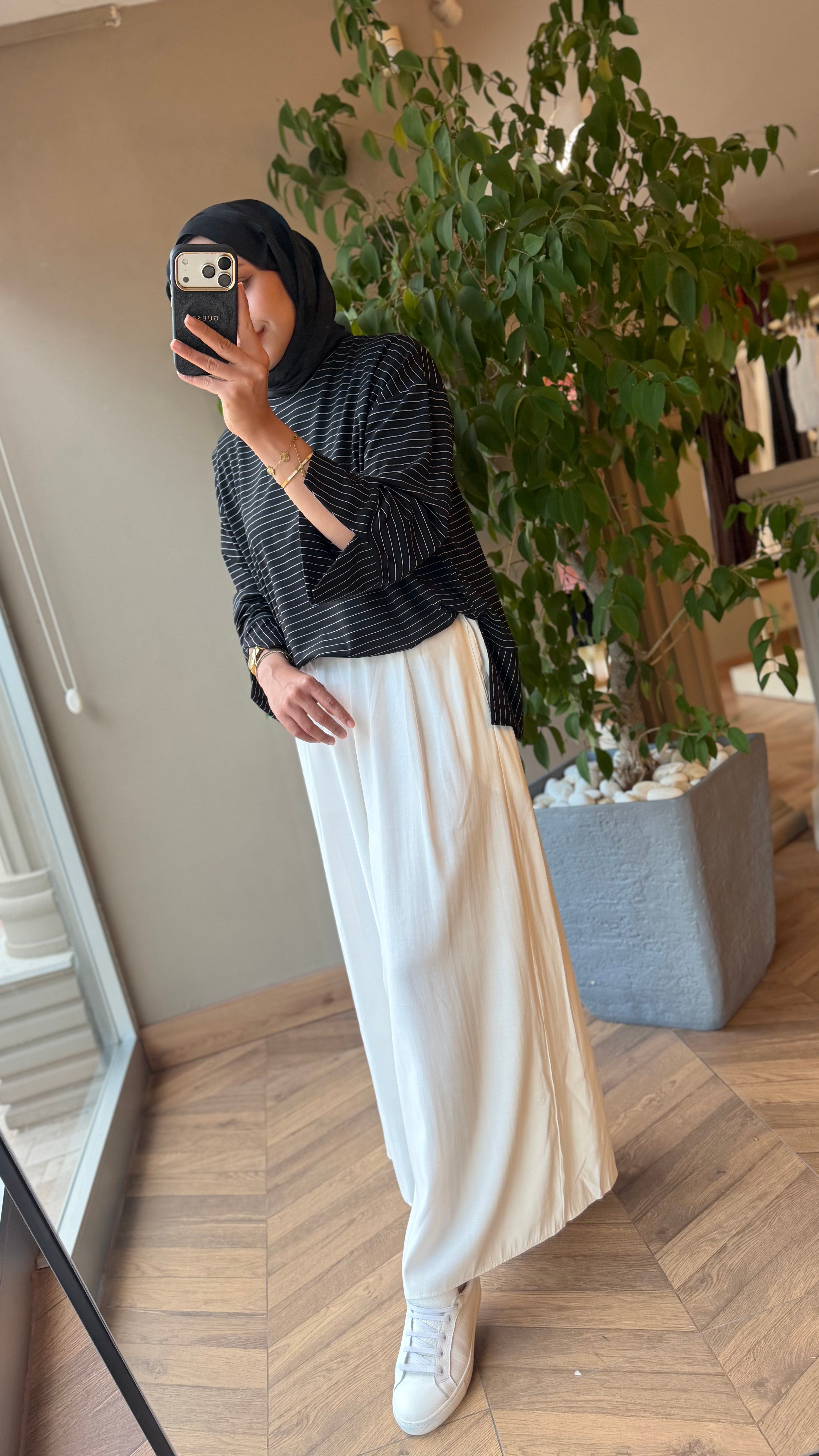 NOREL Çizgili Oysho Sweat | Siyah