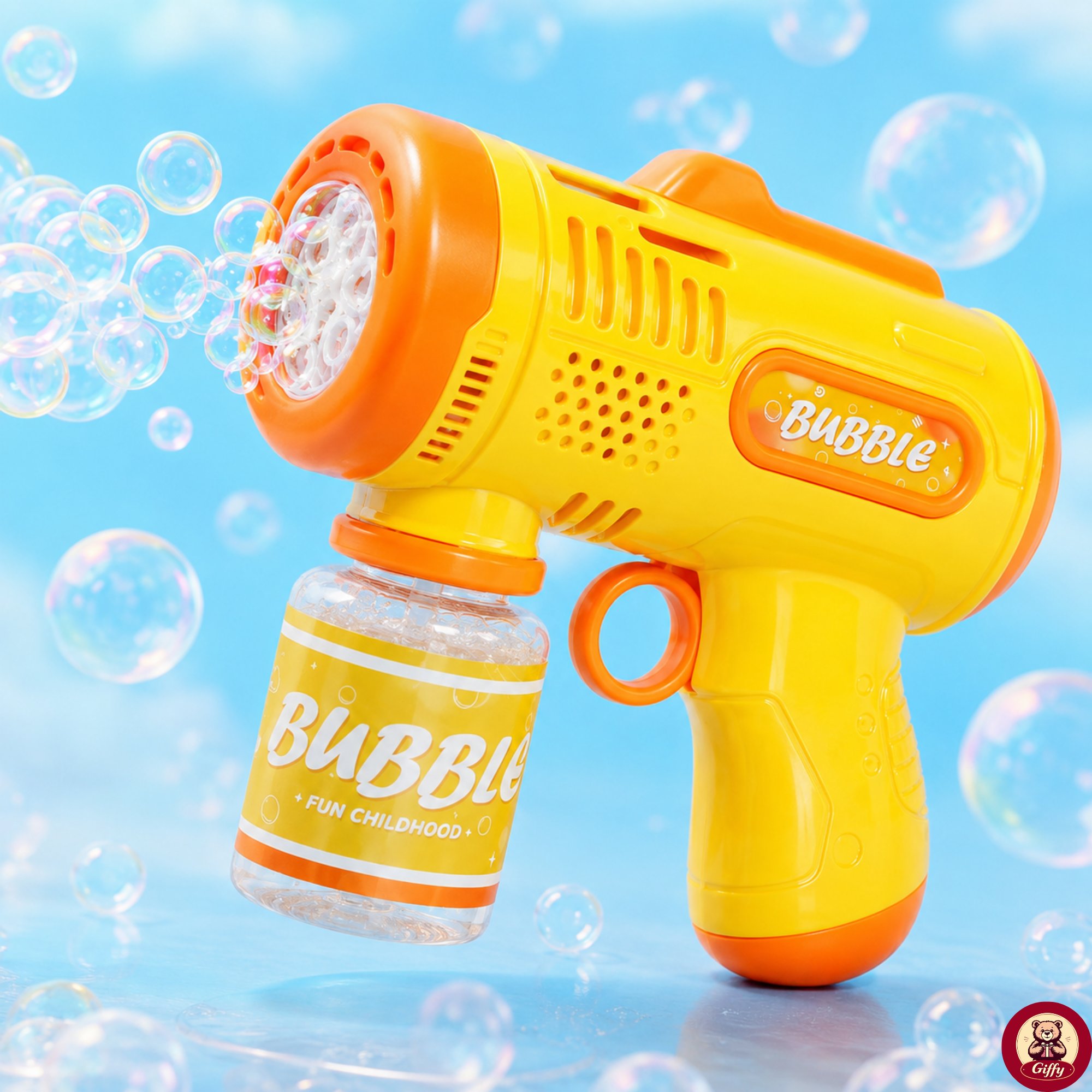 Oyuncak Işıklı Otomatik Köpük Tabancası Bubble Gun 5000+ Köpük