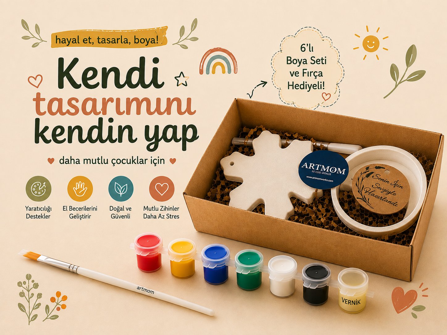 Seramik Boyama Kutu 4 lü Figür
