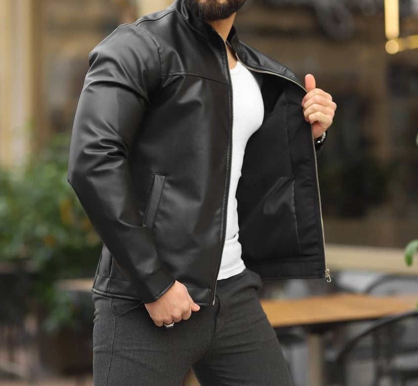 Baharlık Basic Deri Fermuarlı Ceket 