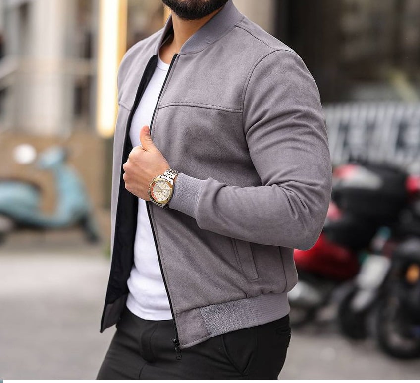 Mevsimlik Basic Gri Astarsız Kolej Ceket