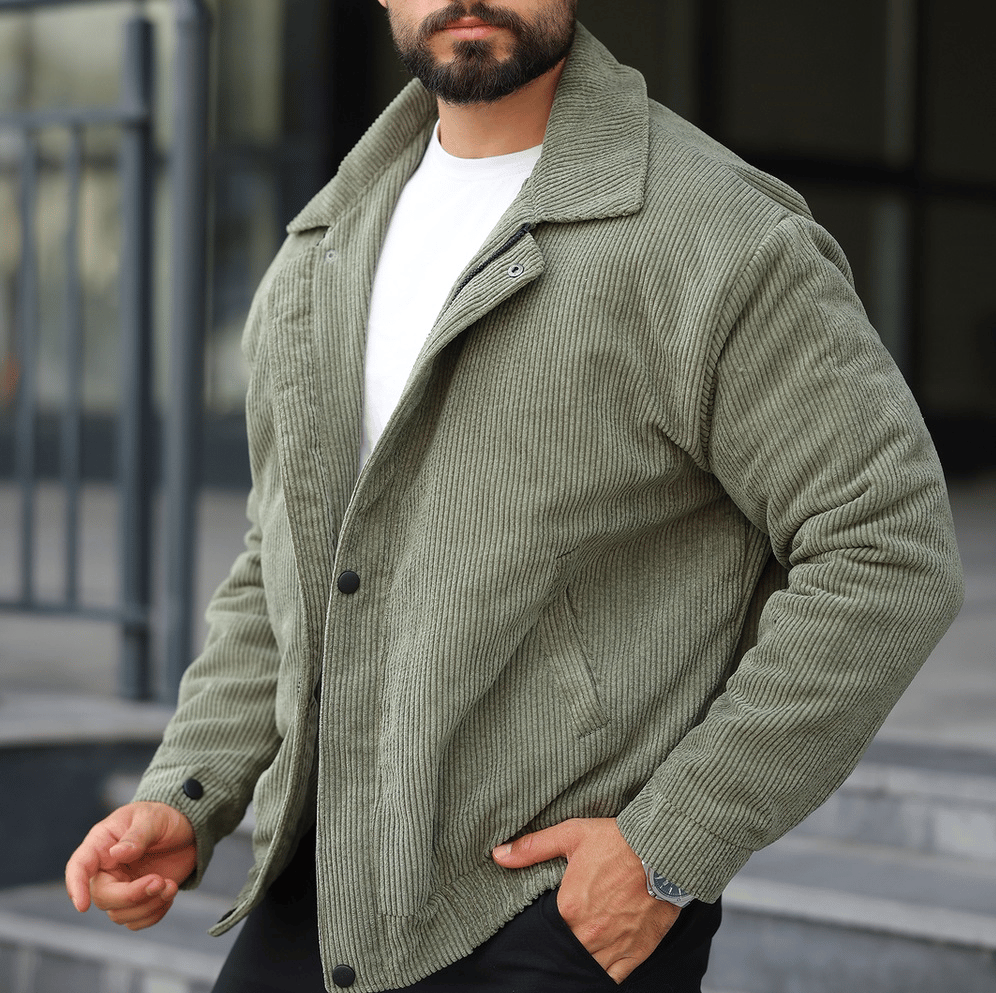 Old Money Culture Oversize Haki Baharlık Kadife Ceket/Mont