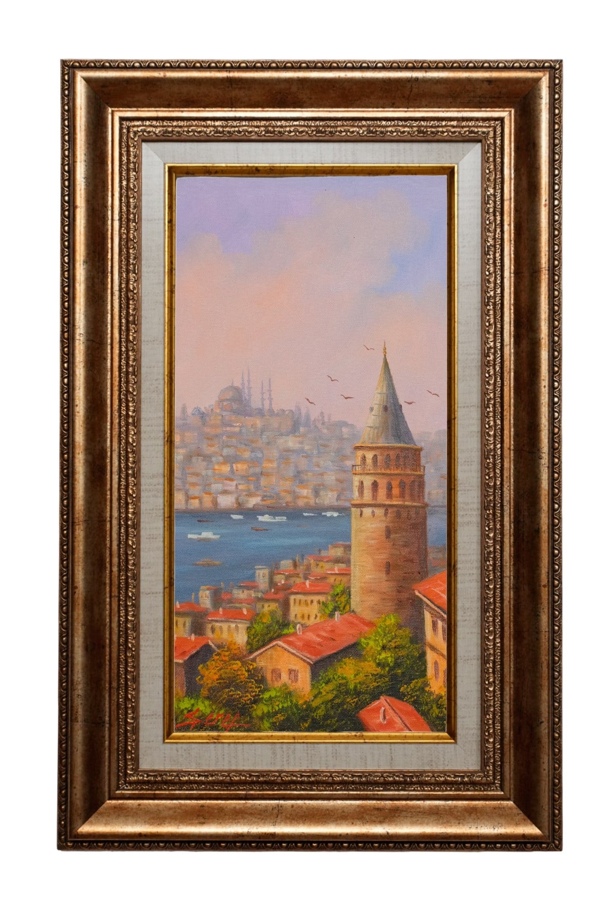 Galata Kulesi ve Haliç Manzarası İstanbul Yağlı Boya Tablo