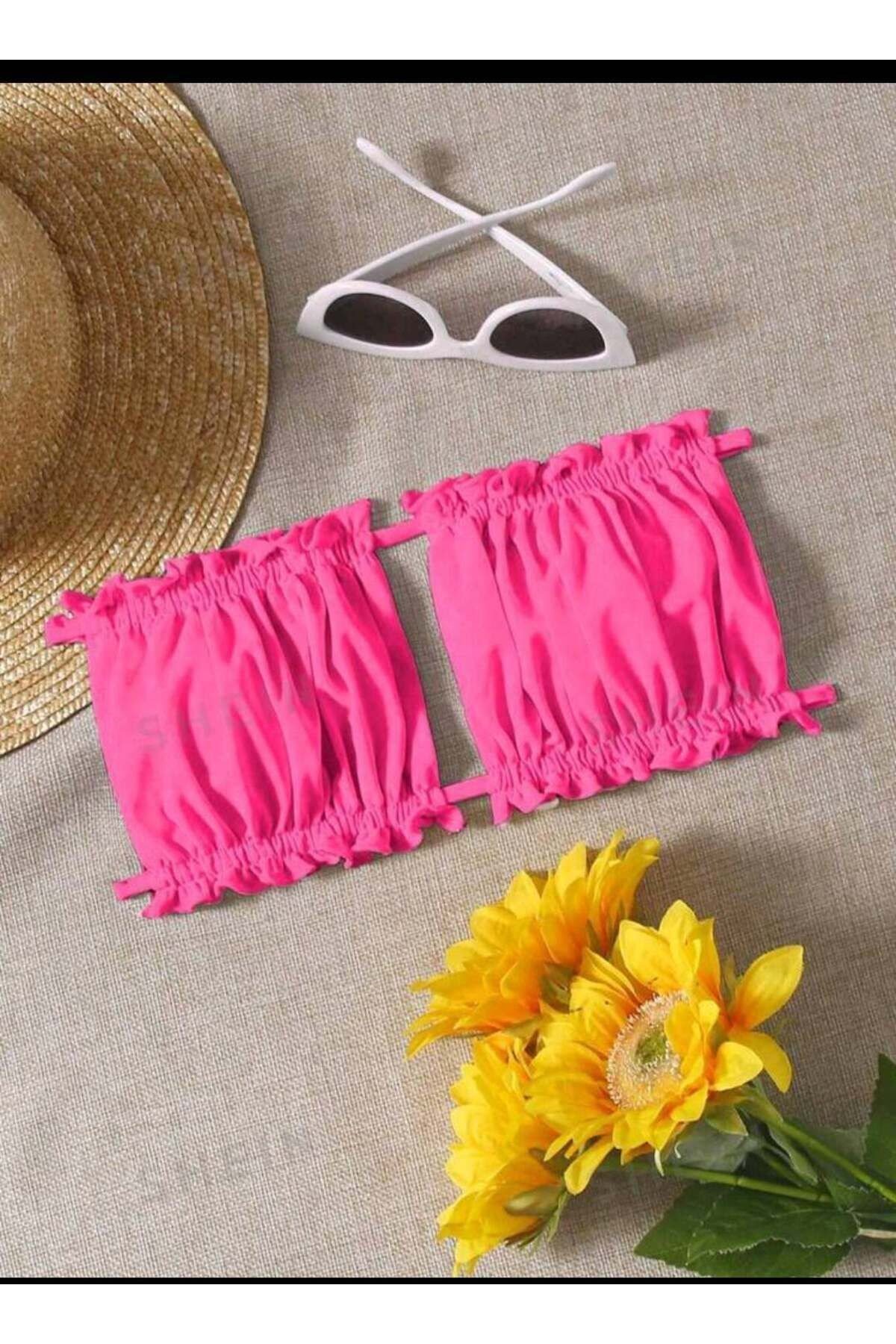 Büzgülü bikini üstü